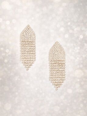 NWT J.Crew Crystal Rhinestone Chandelier Statement Earrings Gold Drop Party